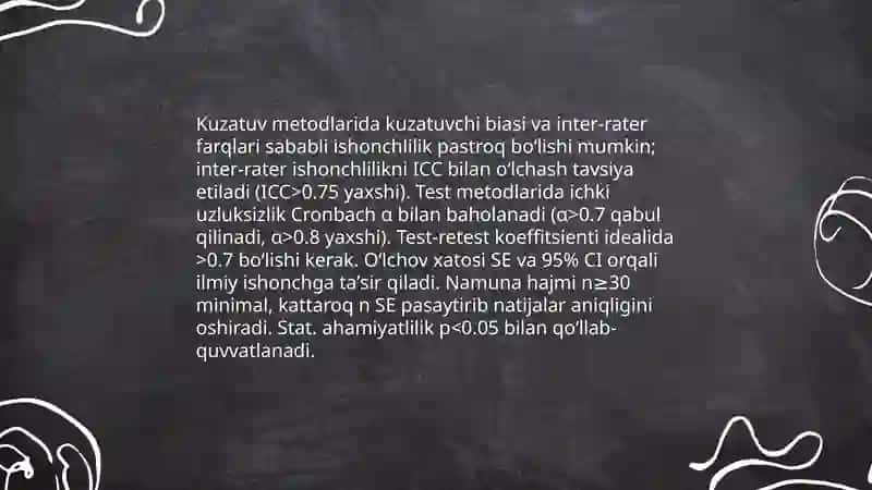 Kuzatuv va test metodlari o'rtasidagi farqlar 4