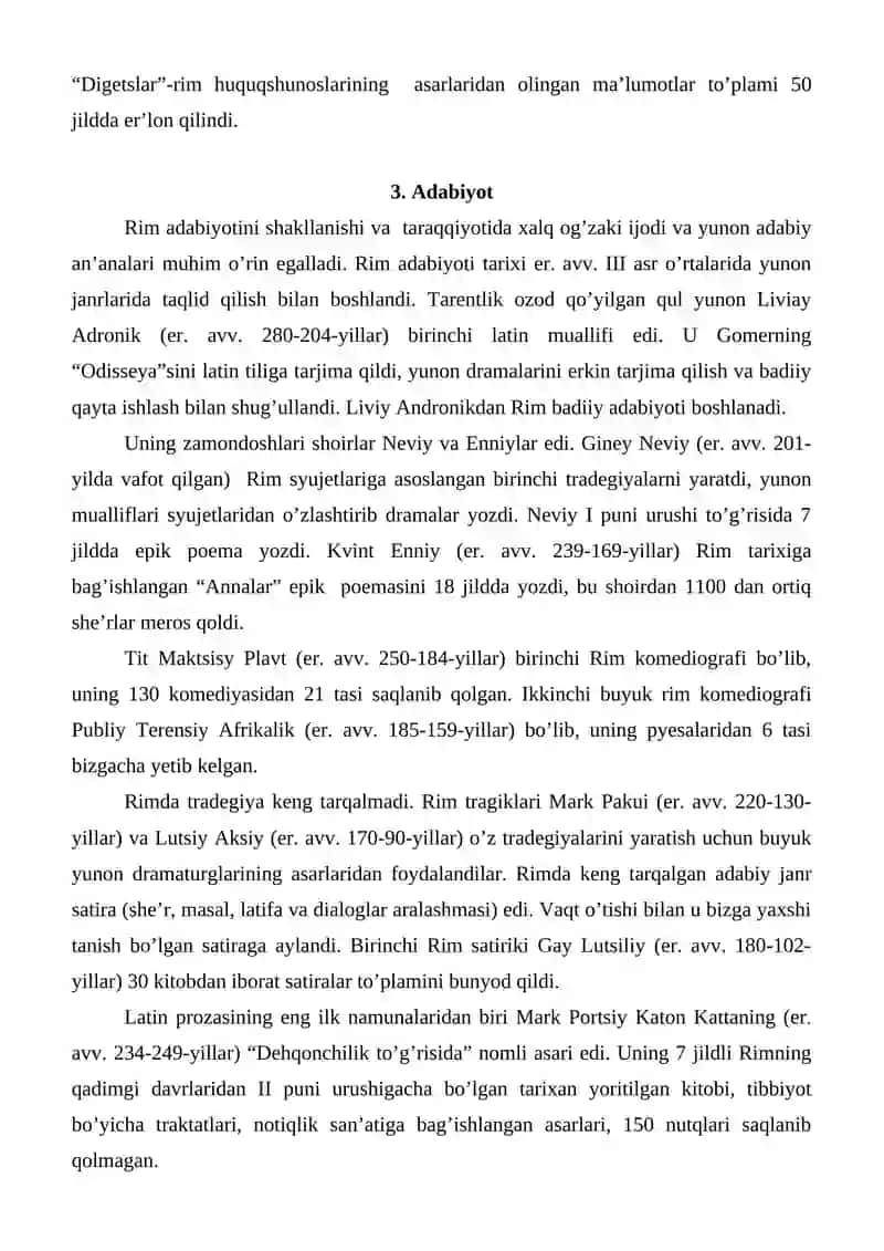 Qadimgi Rim madaniyati referat 4
