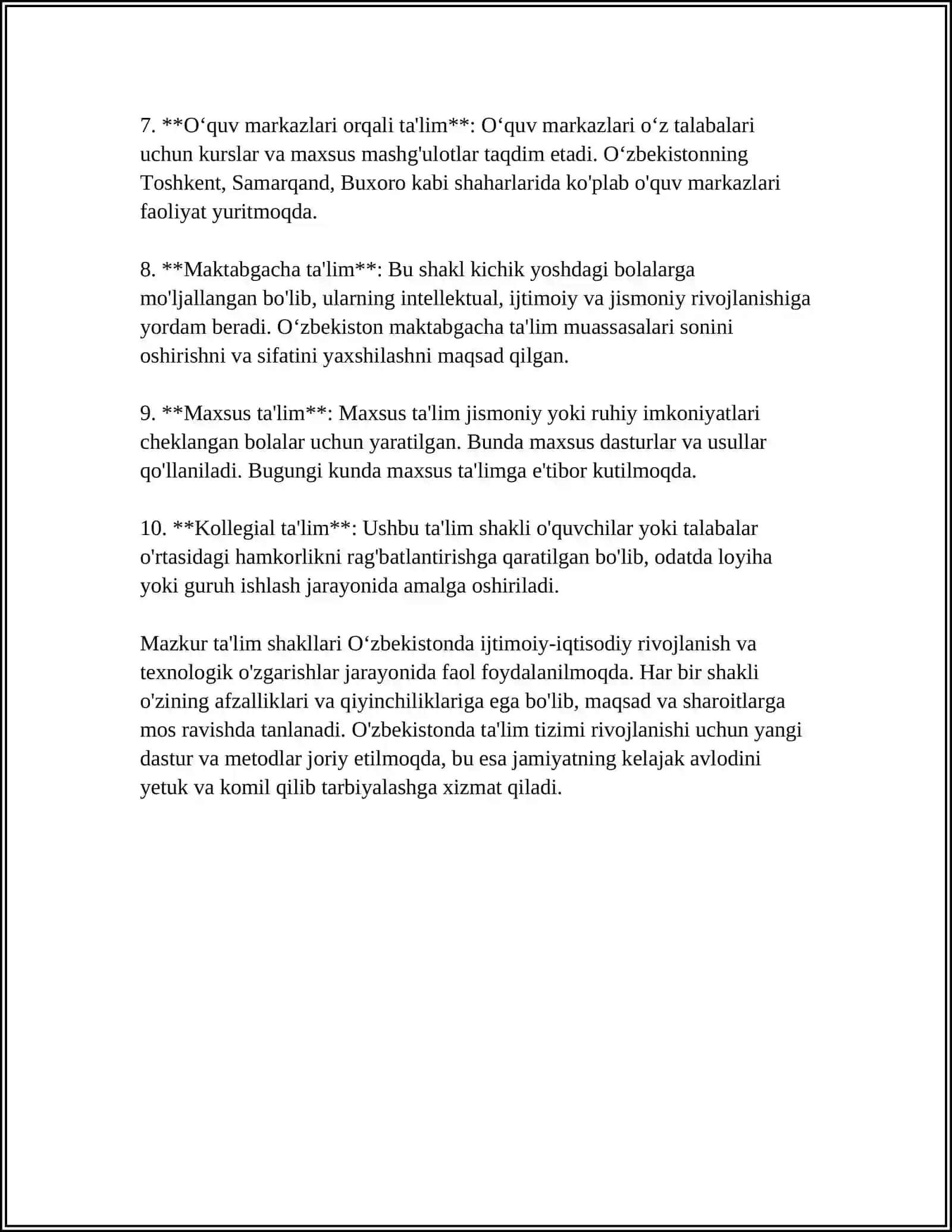 MAKTABGACHA TA'LIM TASHKILOTLARIDA TA'LIM SHAKLI 4