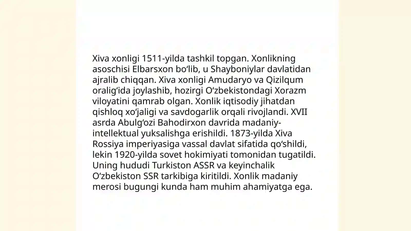 Xiva xonligi tarixiga oid manbalar 4