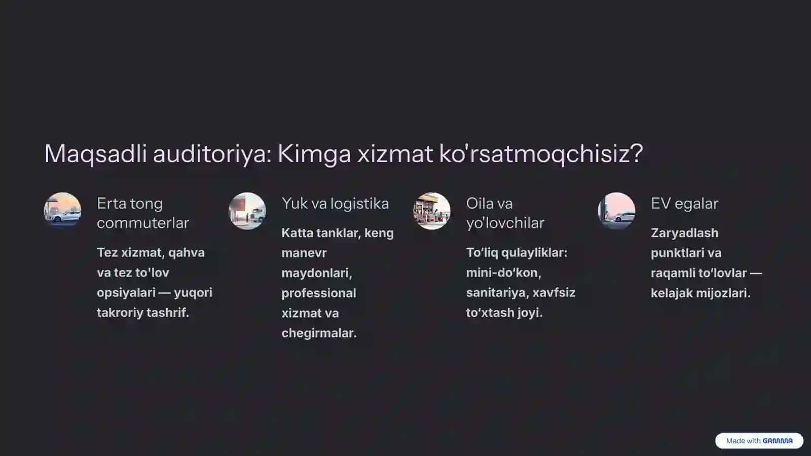 biznes reja yaratishda eng sifatli gaz markazi qandey aniqlanadi? 4