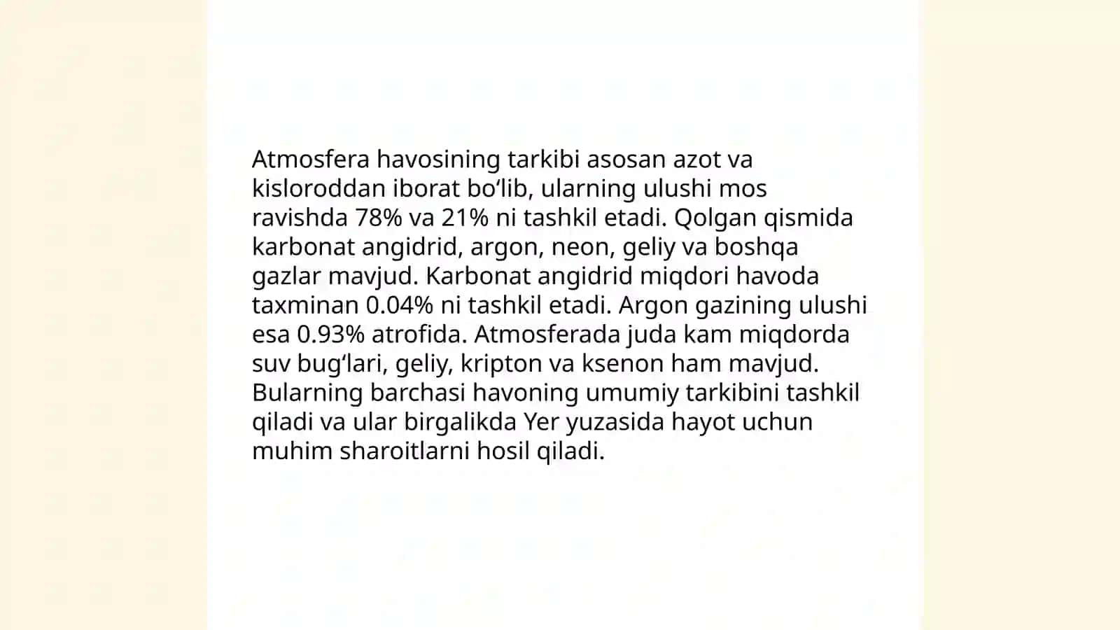 Havo gigienasi, havoning tarkibi, fizik va kimyoviy hususiyatlari 4