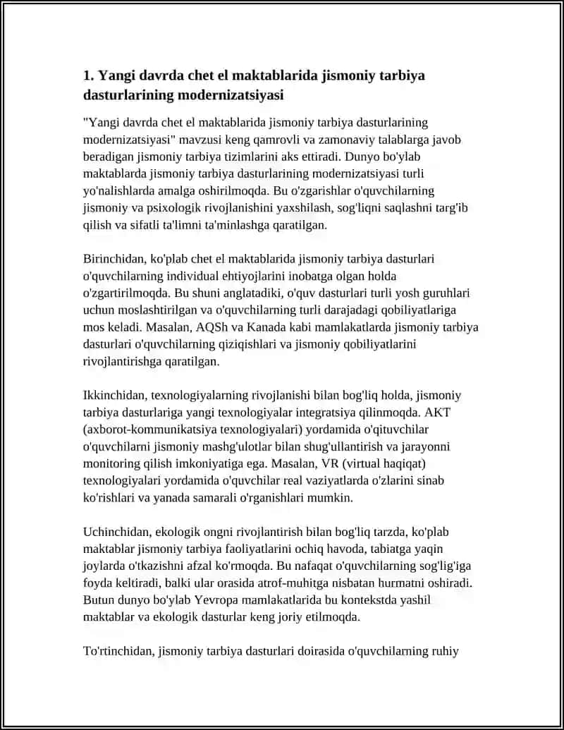 Yangi davrda chet el maktablarida jismoniy tarbiya dasturlarining modernizatsiyasi 4