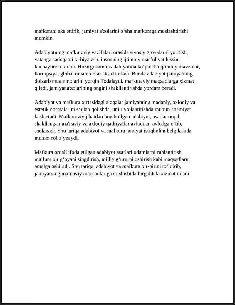 Adabiyot va mafkura: nazariy asoslar va o‘zaro bog‘liqlik 4