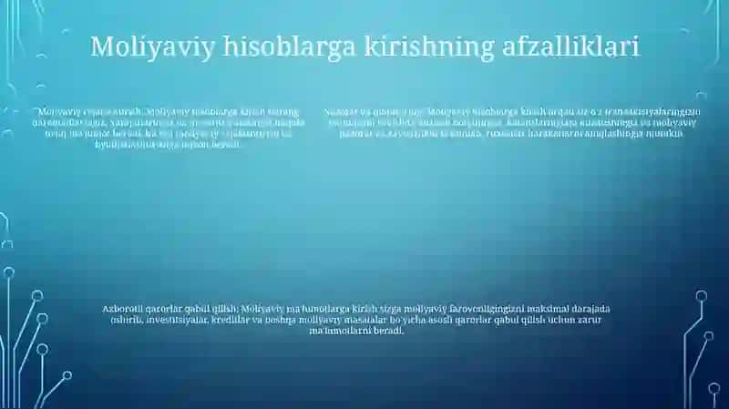 MOliyaviy Hisobga Kirish 4