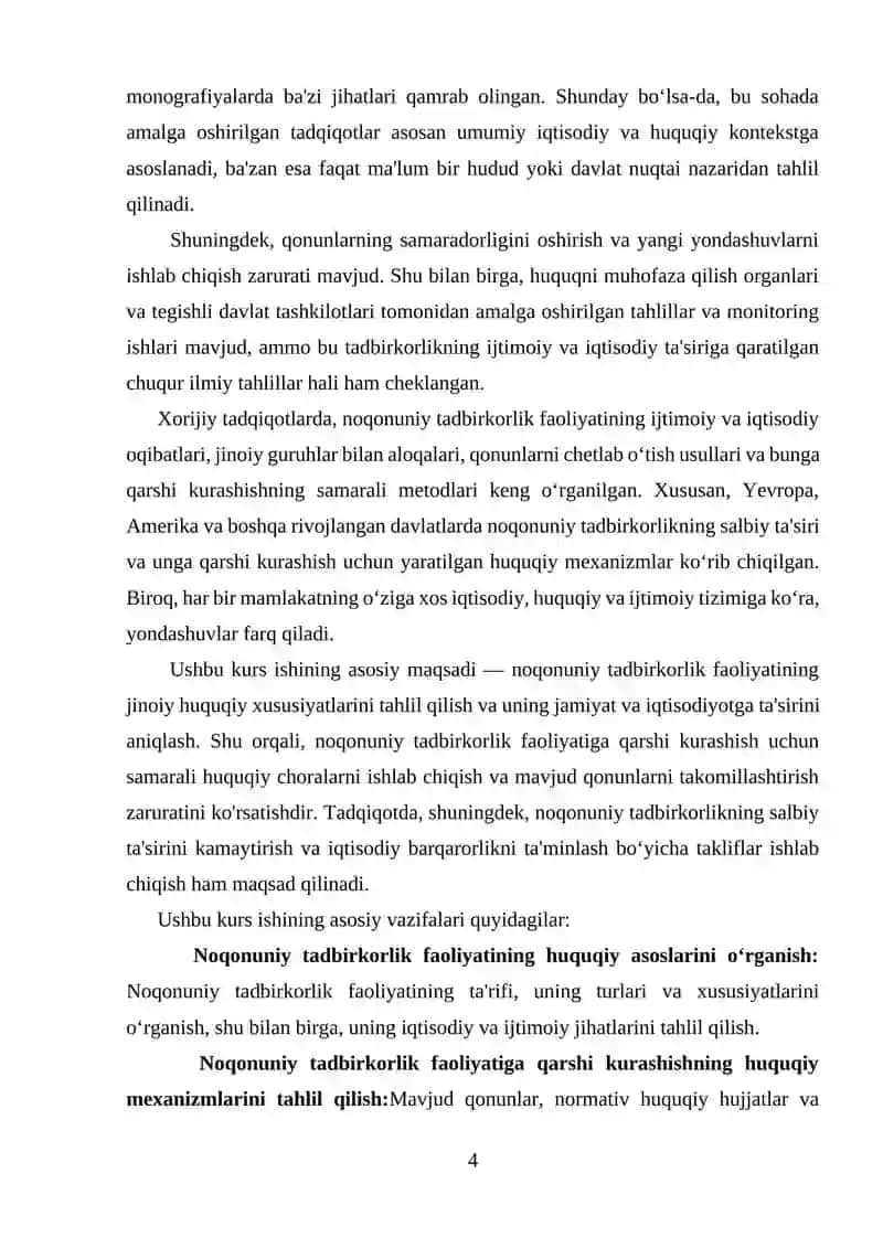Noqonuniy Tadbirkorlik Faoliyatining Jinoiy-Huquqiy Xususiyatlari 4