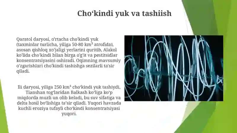 Balxash va Olako'l havzasiga quyiluvchi daryolarga tavsif 4