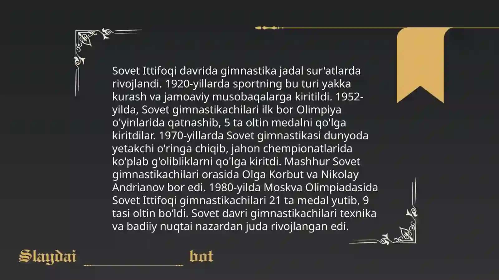 O'zbekiston gimnastikasining rivojlanish tarixi 4