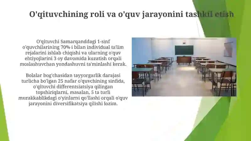 Bolalarni birinchi sinfga qabul qilish va ularning maktabga moslashuvi masalalari 4