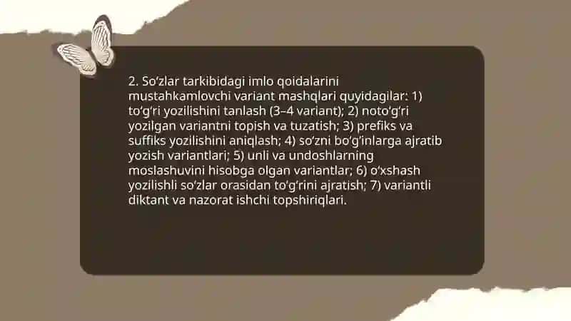 Imloviy savodxonlikni oshirish bõyicha mashqlar ishlab chiqish 4