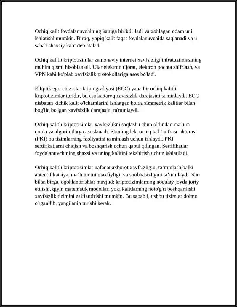 OCHIQ KALITLI KRIPTOTIZIMLAR 4