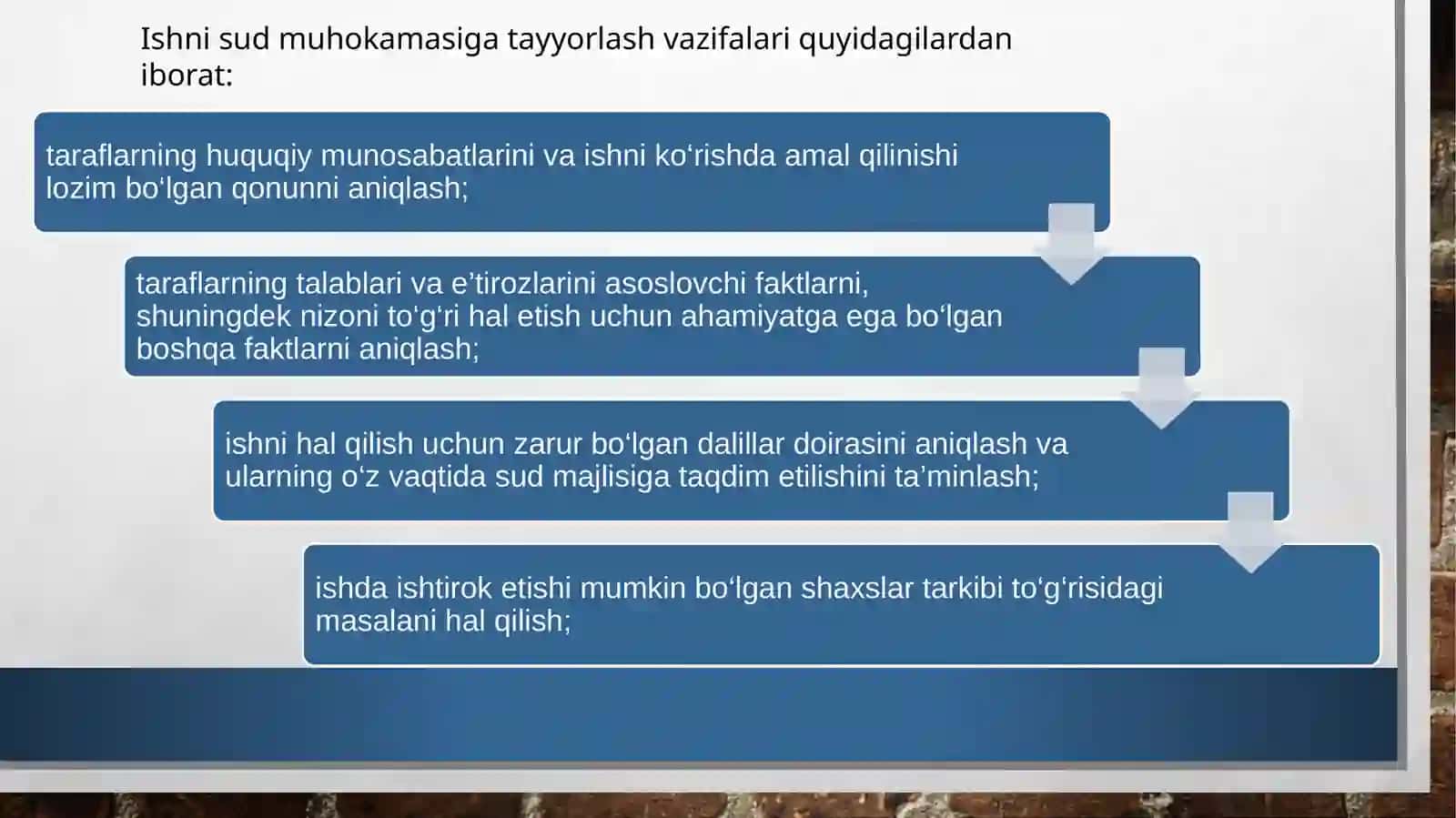 ishni sud muhokamasiga tayyorlash 4