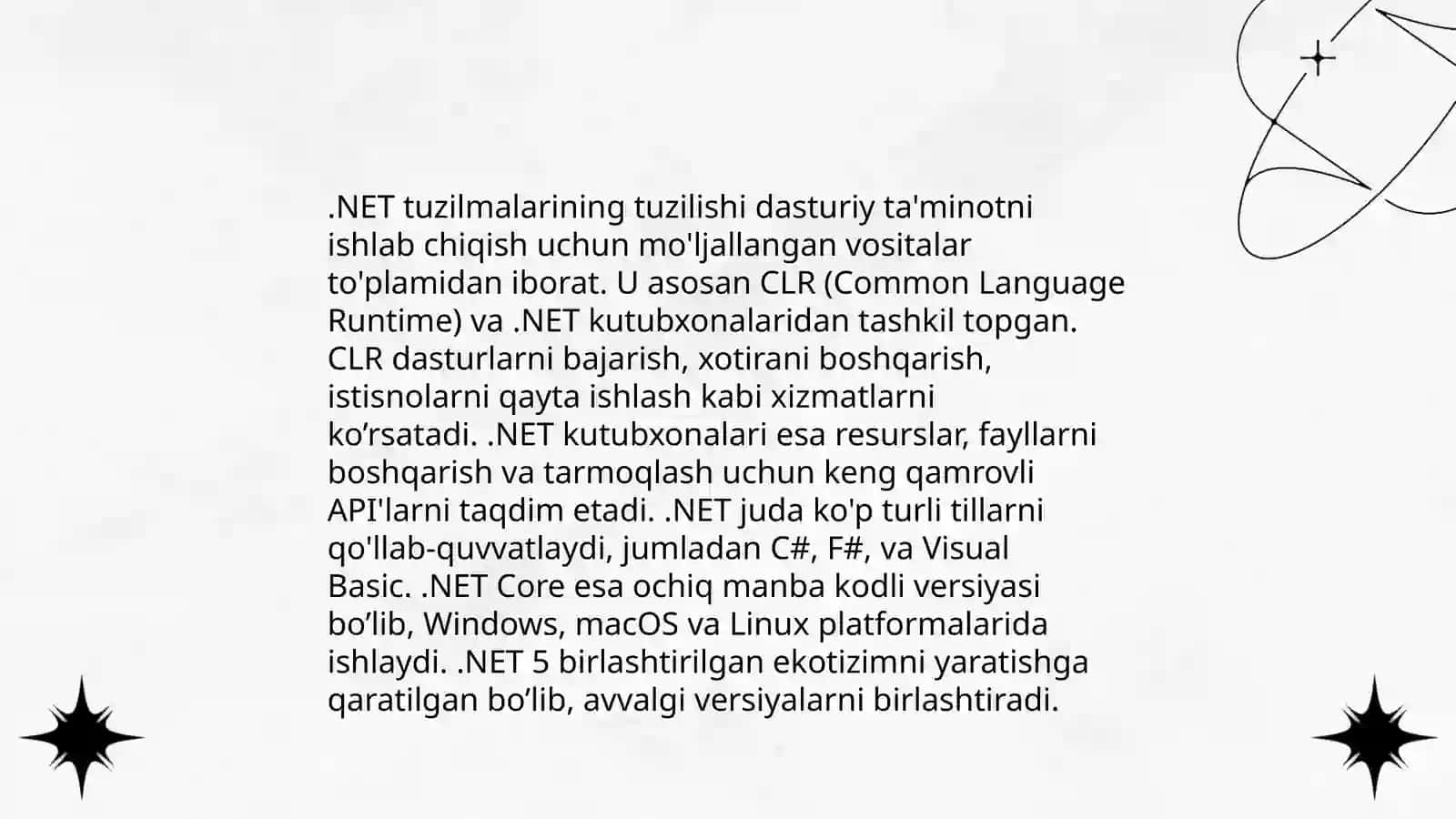 Qo'shimcha. Net sinflari va tuzilmalari 4
