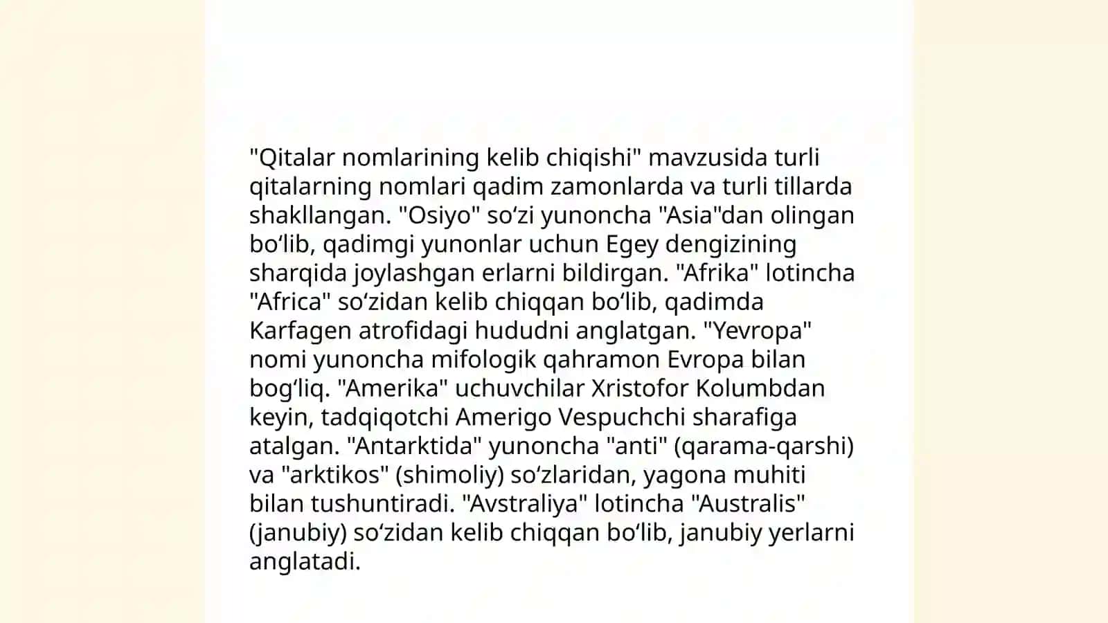 Toponimika Qitalar va dunyo Okeanlari nomlari 4
