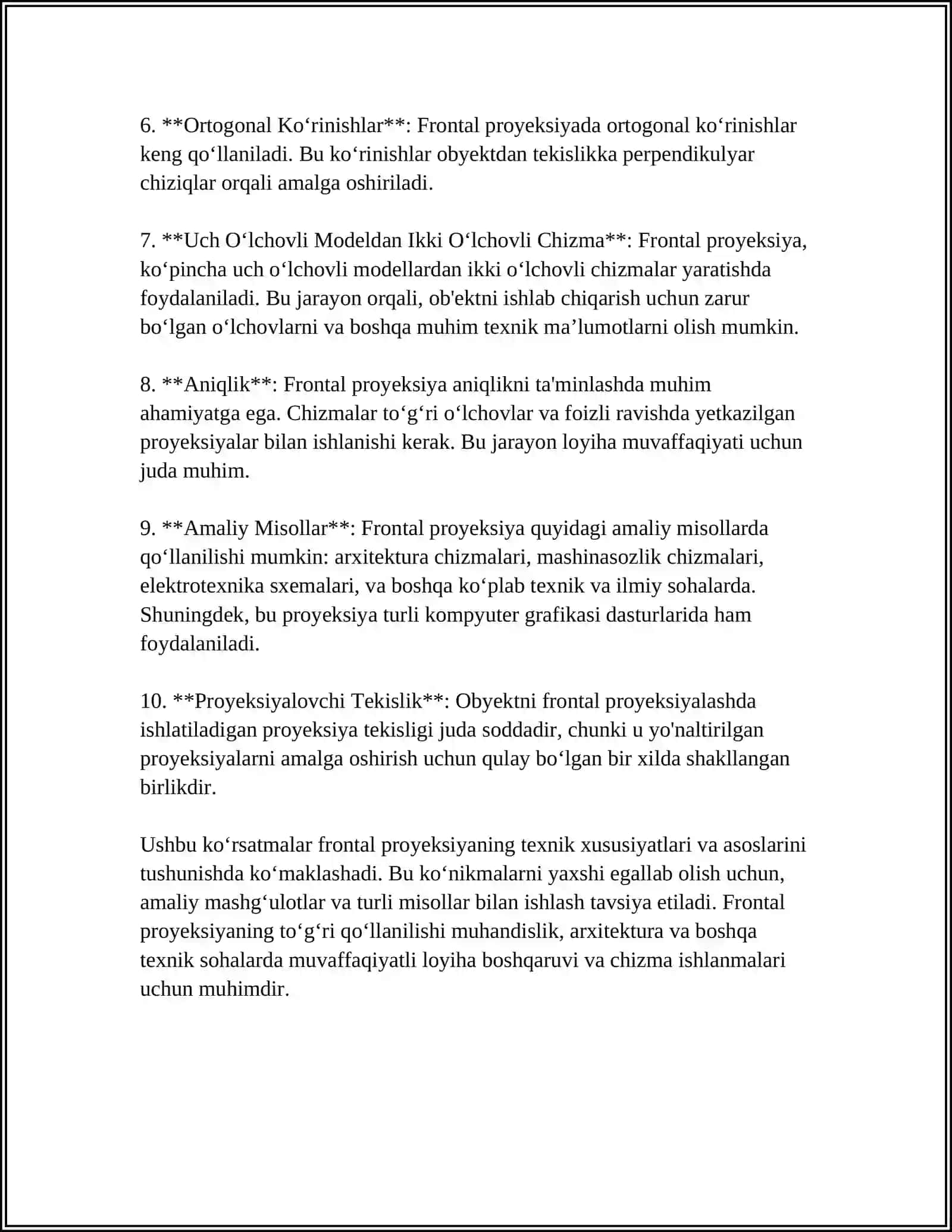 FRONTAL DIAMETRIK VA IZOMETRIK PROEKCIYALAR 4