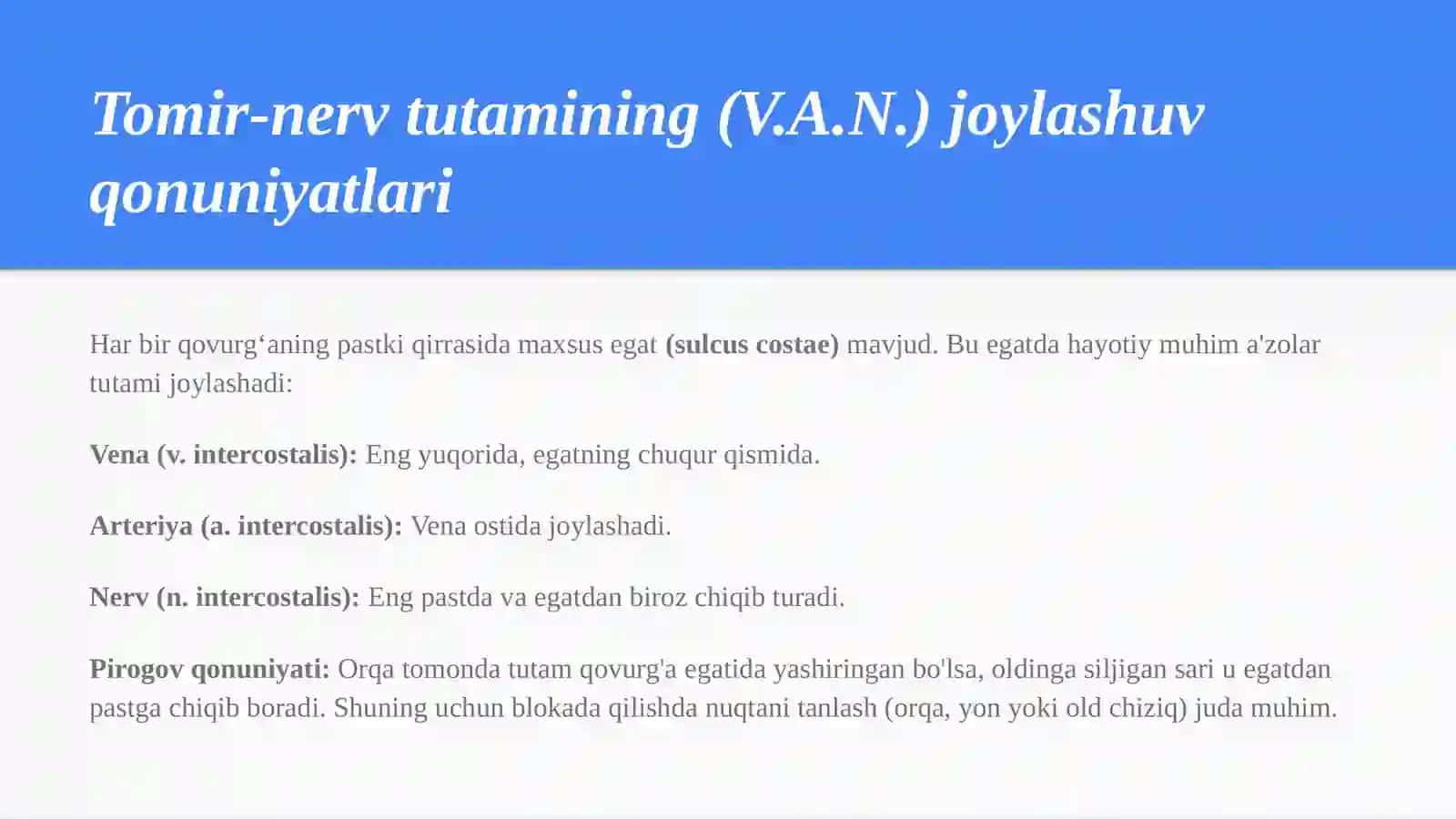 Qovurg‘alararo blokada texnikasi. Torakoplastika usullari. Sektoral va radikal mastektomiya 4