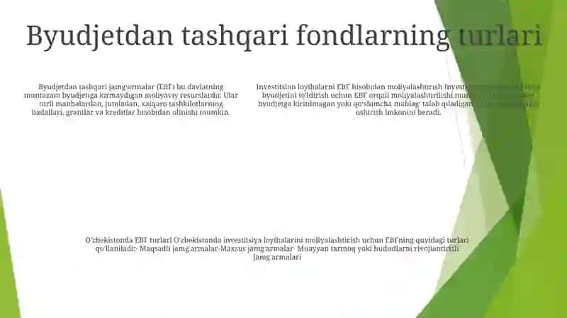 Investitsiya Loyihalarini Byudjetdan Tashqari Mablag'Lar Hisobiga Moliyalashtirish 4