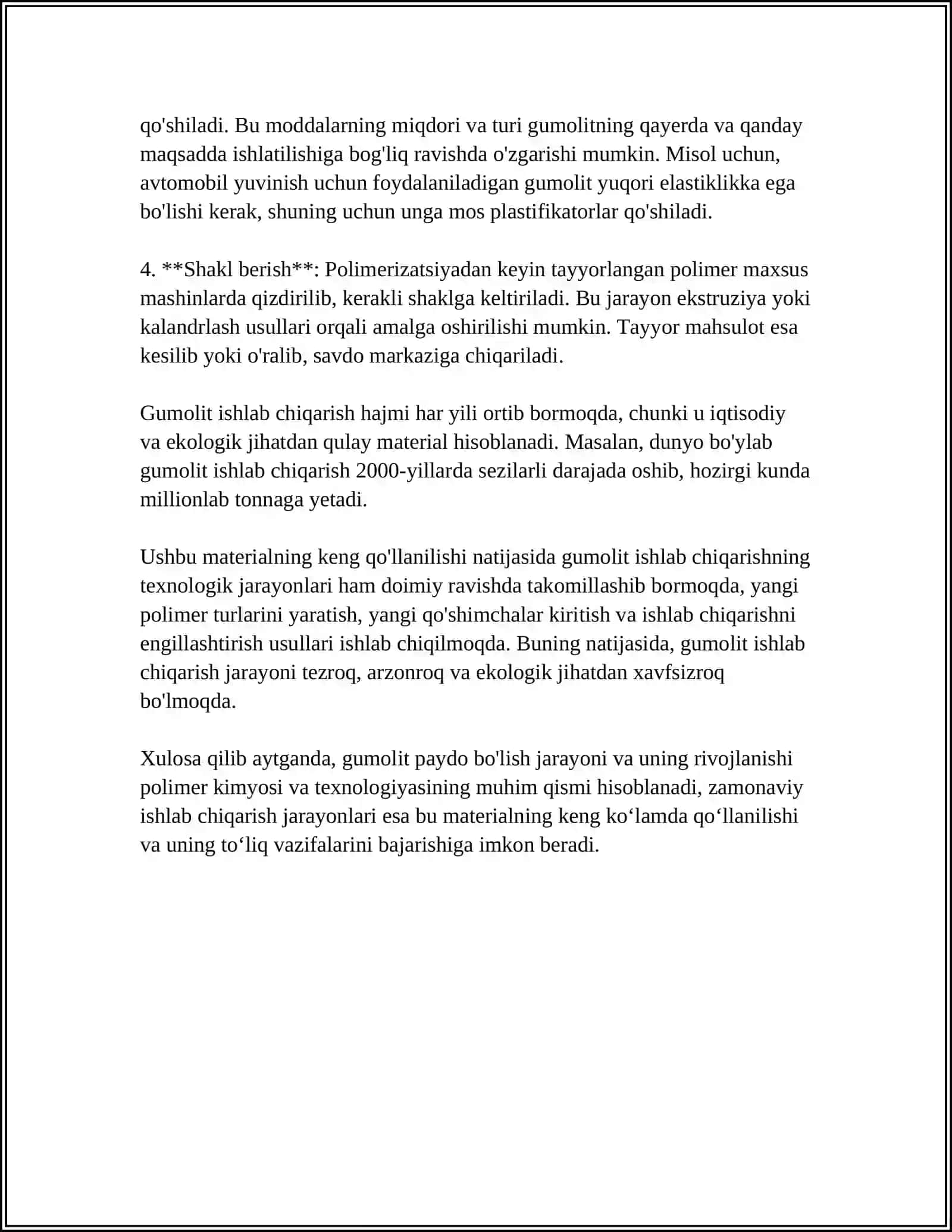 GUMOLITLAR, SOPROPELITLAR, ULARNING ÒZGARISH BOSQICHLAR 4