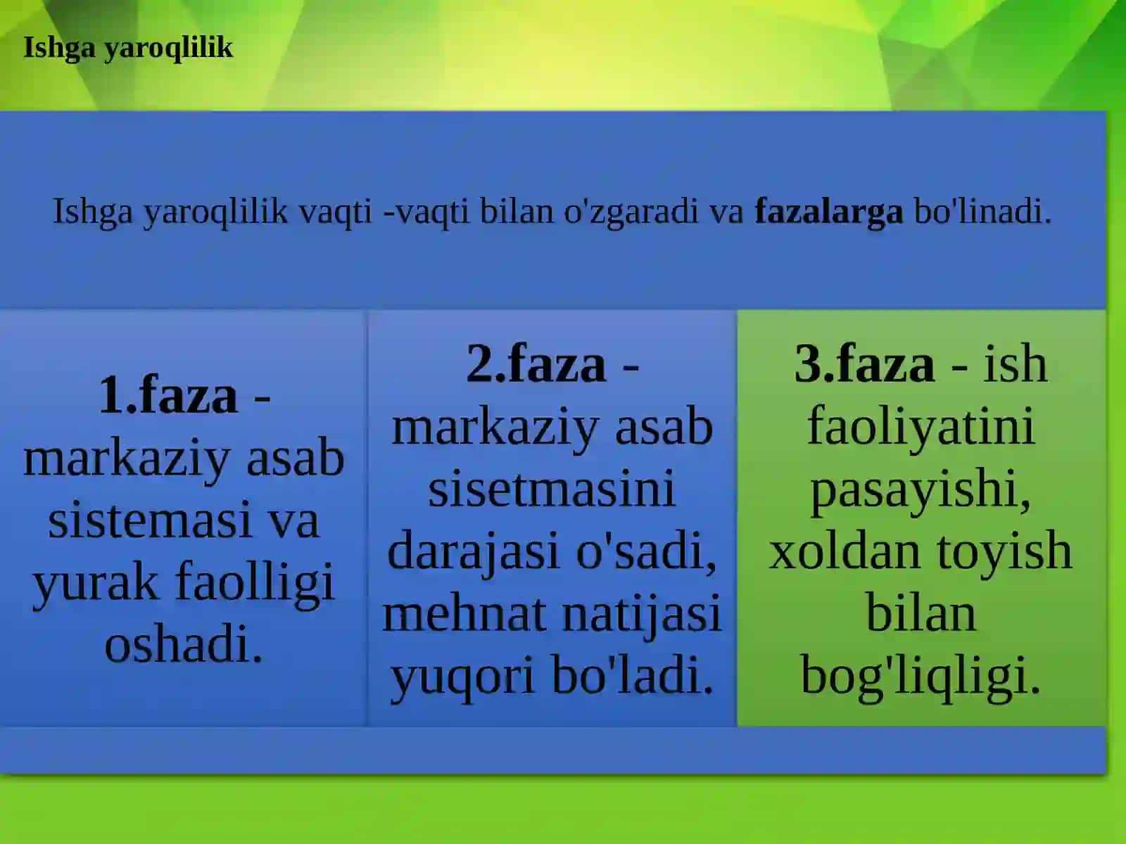 INSONFAOLIYATINING ASOSIY TURLARI. XAVFLI VA ZARARLI OMILLARNING INSON PSIXOLOGIYASIGA TA'SIRI, ULARNING TURLARI 4