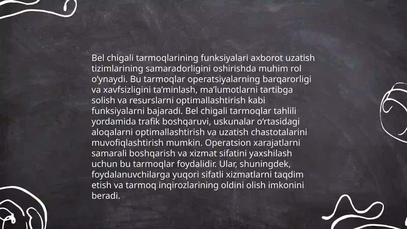 Bel va dumgʻaza chigali tarmoqlari 4