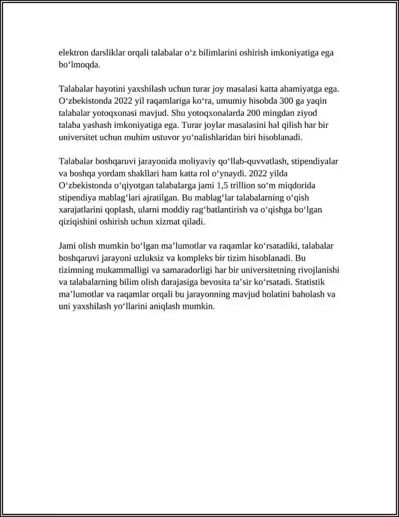 Talabalar boshqaruvi jarayoni 4