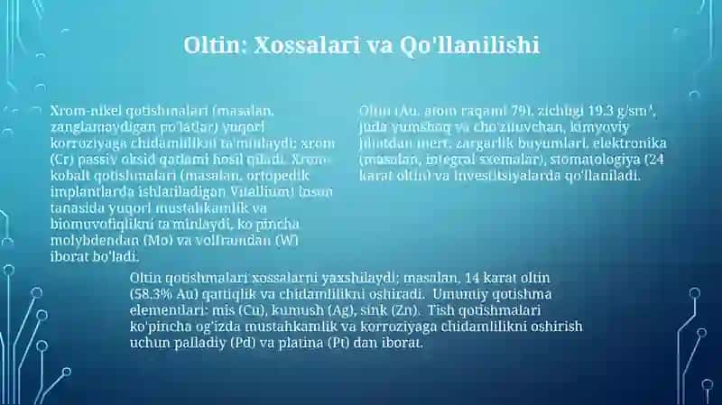 Oltin va uning qotishmalari 4