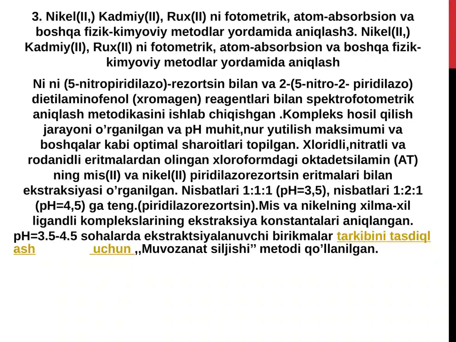 POLAT TARKIBIDAGI NIKEL MIQDORINI FOTOMETRIK ANIQLASH 4