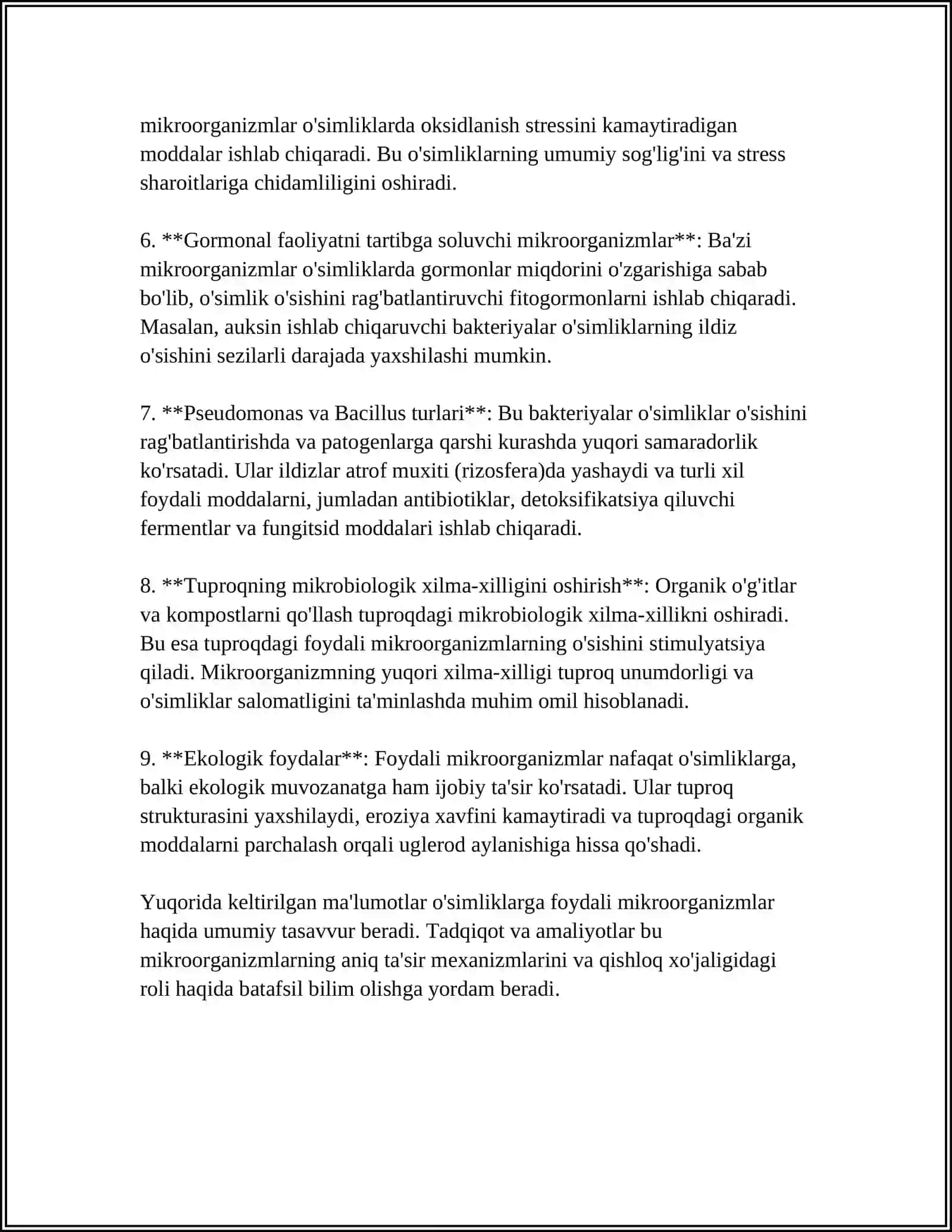 MIKROORGANIZMLARNING QISHLOQ XÒJALIGIDA, ÒSIMLIKLARNI HIMOYA QILISHDA QÒLLANILISHI 4