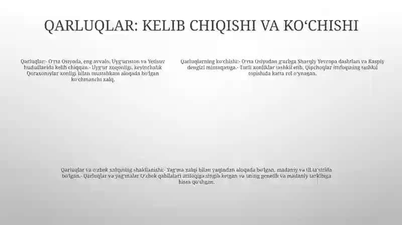 Oʻzbek Xalqining Etnik Shakllanishida Qarluq Va YagʻMolarning OʻRni 4
