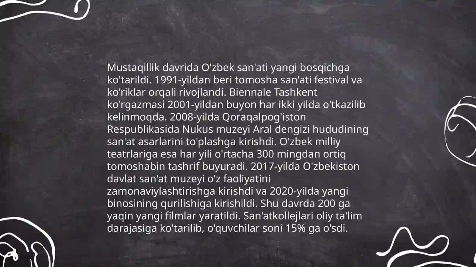 Mustaqillik yillarida O'zbekistondagi ma'naviy va madaniy taraqqiyot 4