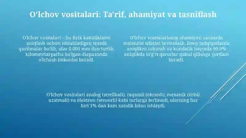 Etalonlar va ularning o'lchash vositalari bilan uzviy bog'liqligi 4