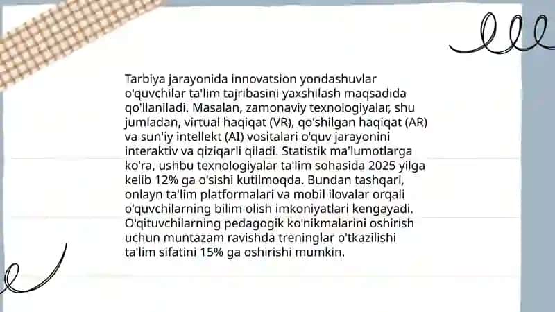 Tarbiya usullari, shakllari va sinf rahbarining maktab jamoat ishlaridagi faoliyati 4