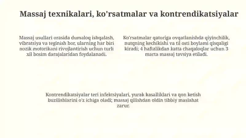 Nozik harakatlarni rivojlantirish masaj 4