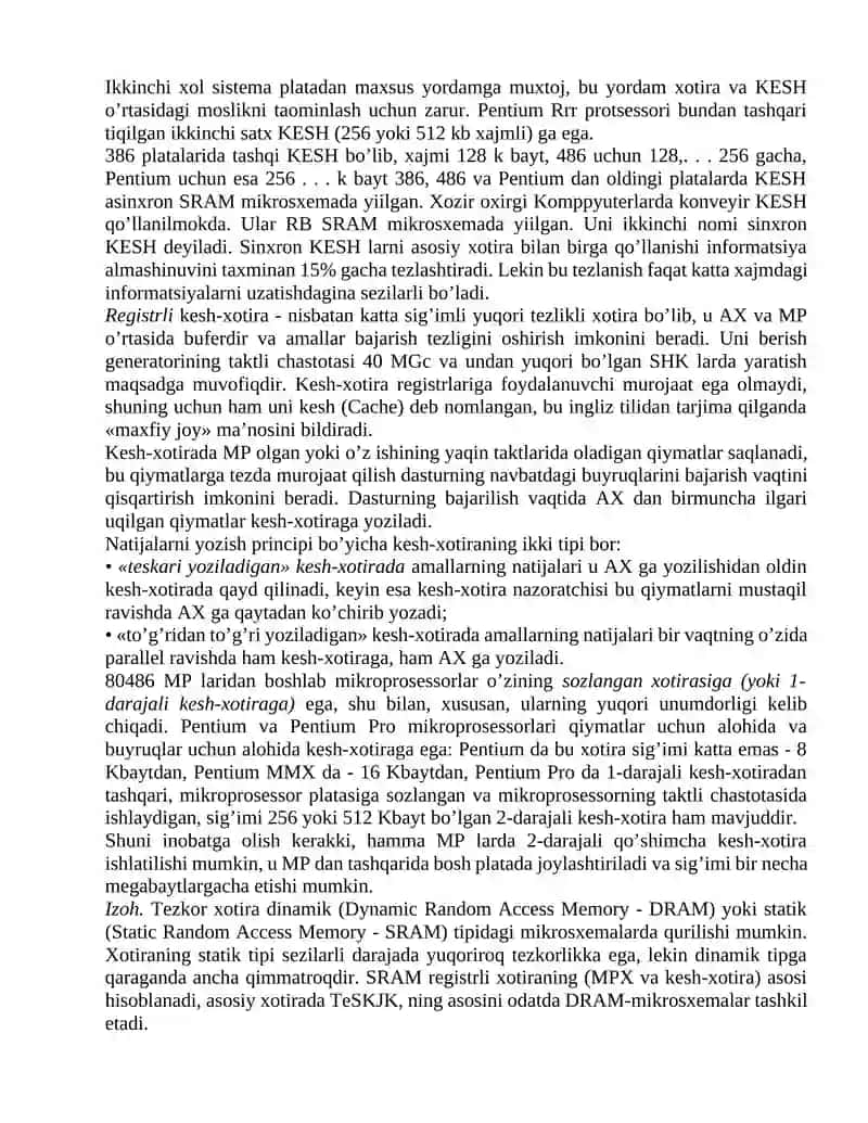 Pentium 4 da kesh xotirani tashkil etish 4