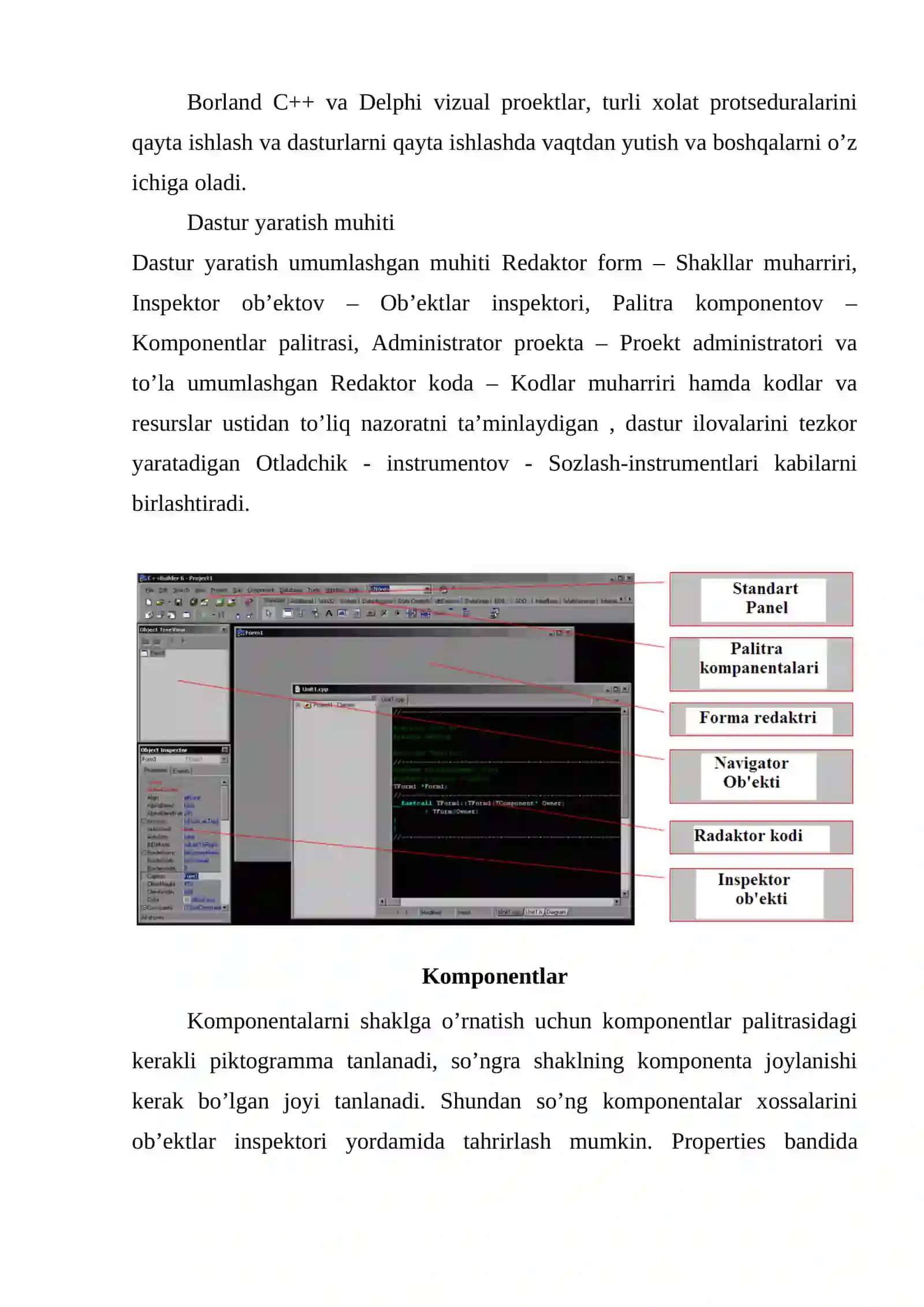 C++ tilida panel yaratuvchi komponentlar 4