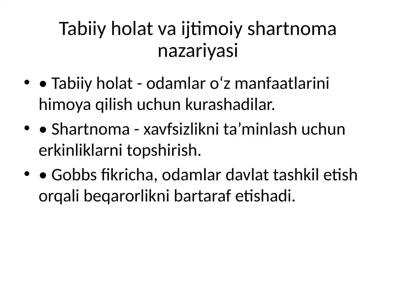 Tomas Gobbsning davlat boshqaruviga oid qarashlari va ularning tarixiy cheklanganligi 4