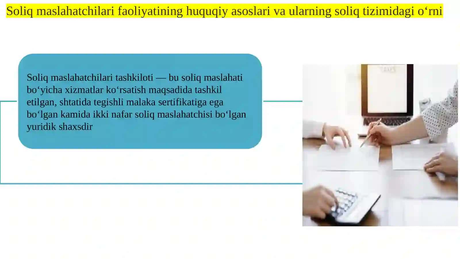 Soliq maslahatchilari tashkilotlarining soliq toʼlovchilar ixtiyoriy tugatilayotganda soliqlar boʼyicha xulosa berish tartibi 4