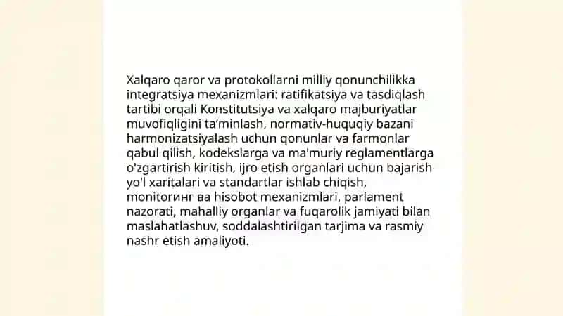 Korrupsiyaga qarshi kurash boʻyicha xalqaro qonunlar va qarorlarning Oʻzbekistonda ratifikatsiya qilishning ahamiyati, iqtisodiy-siyosiy va ijtimoiy huquqiy mexanizmlari 4