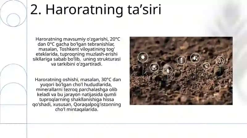 Tuproq hosil bólishida iqlimning relifining órni 4