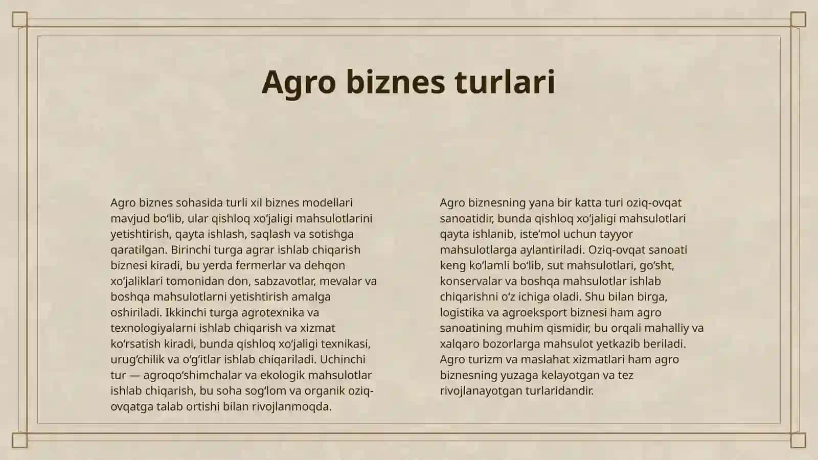 AGRAR MUNOSABATLAR VA AGRO BEZNES 4