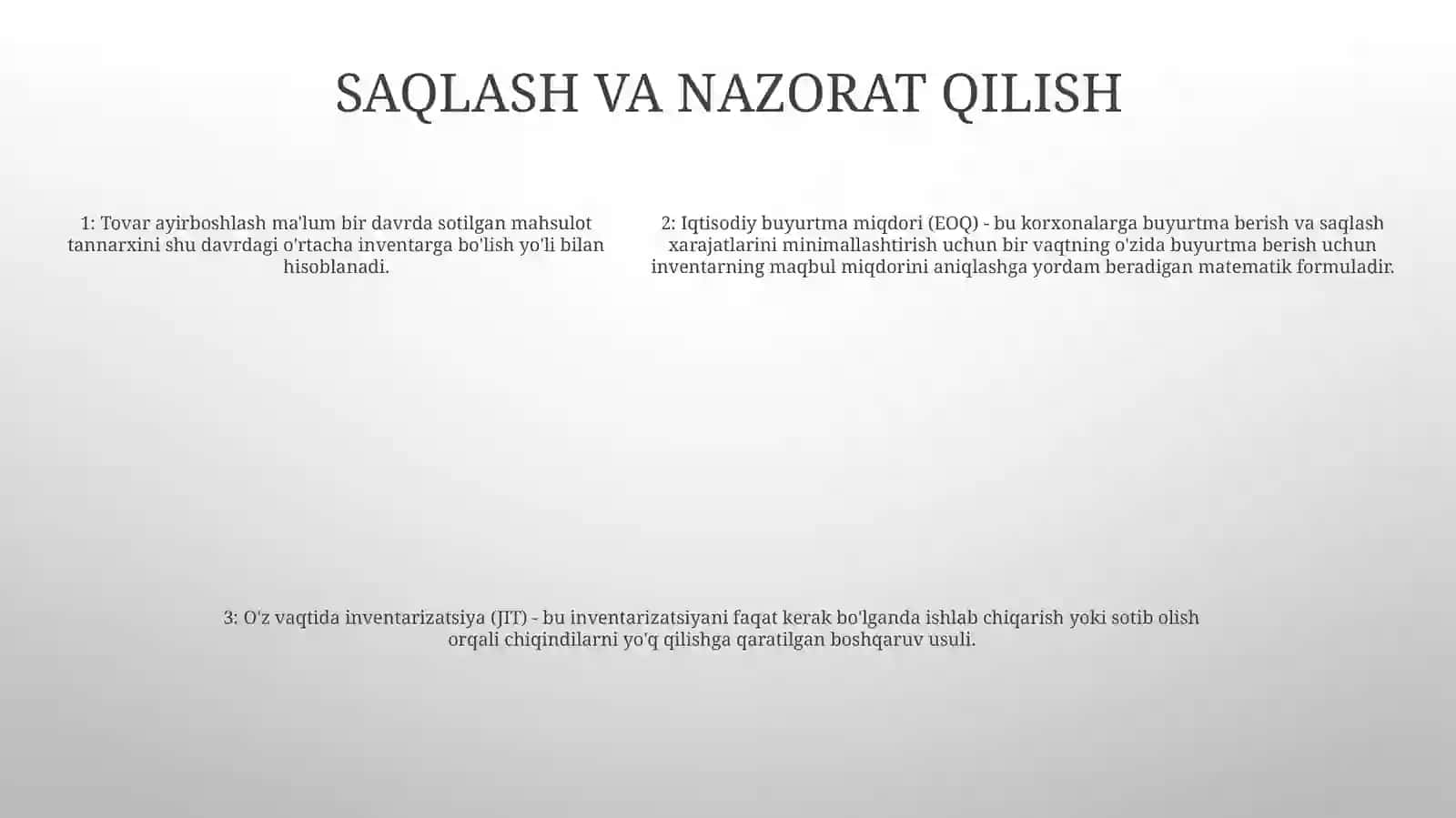 Buydjet Tashkilotlarida Tovar Moddiy Zaxiralarining Kirimi Hamda Xisobdan Chiqarishi Hisobi 4