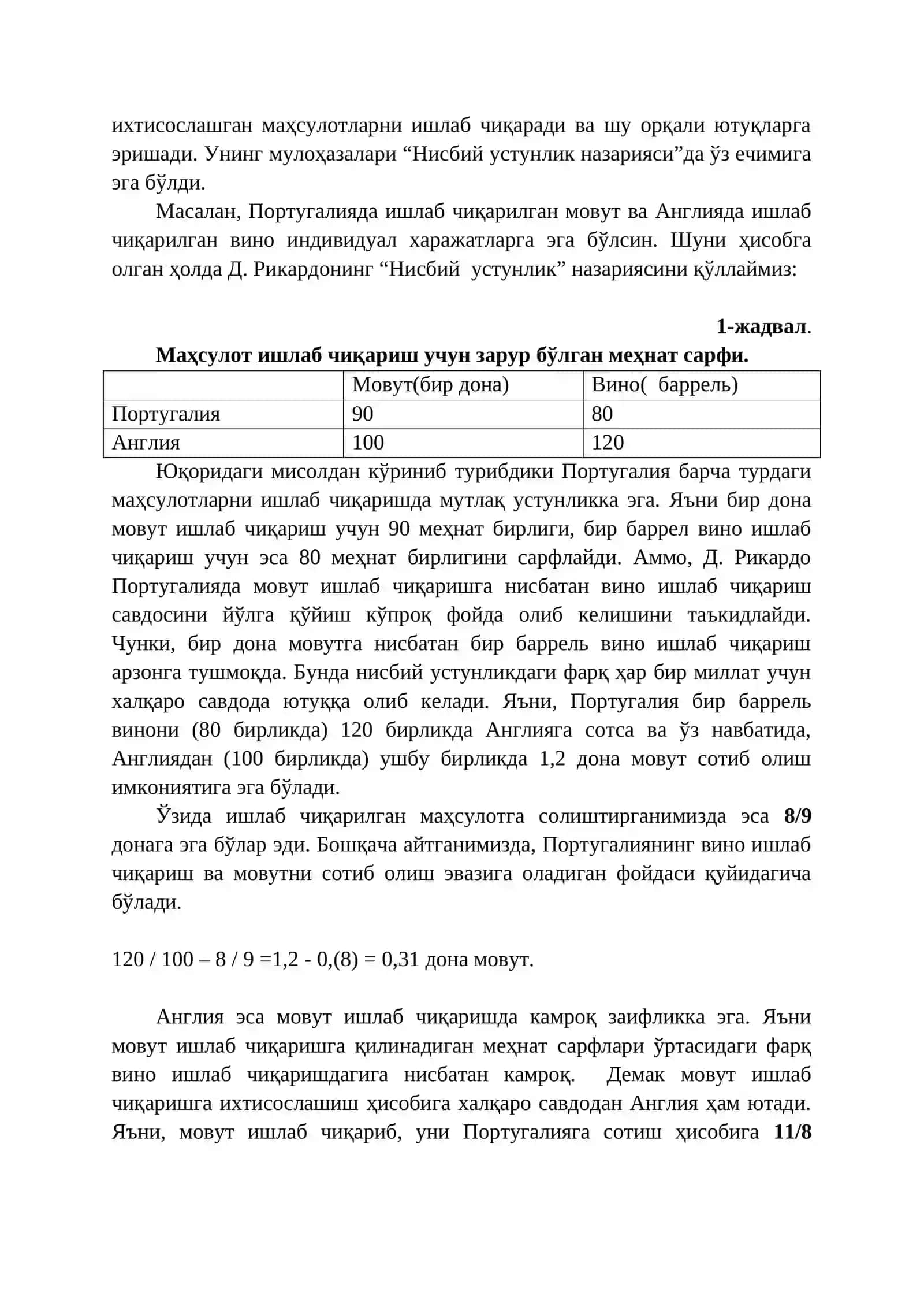 МАВЗУ. ХАЛҚАРО САВДО НАЗАРИЯСИ 4