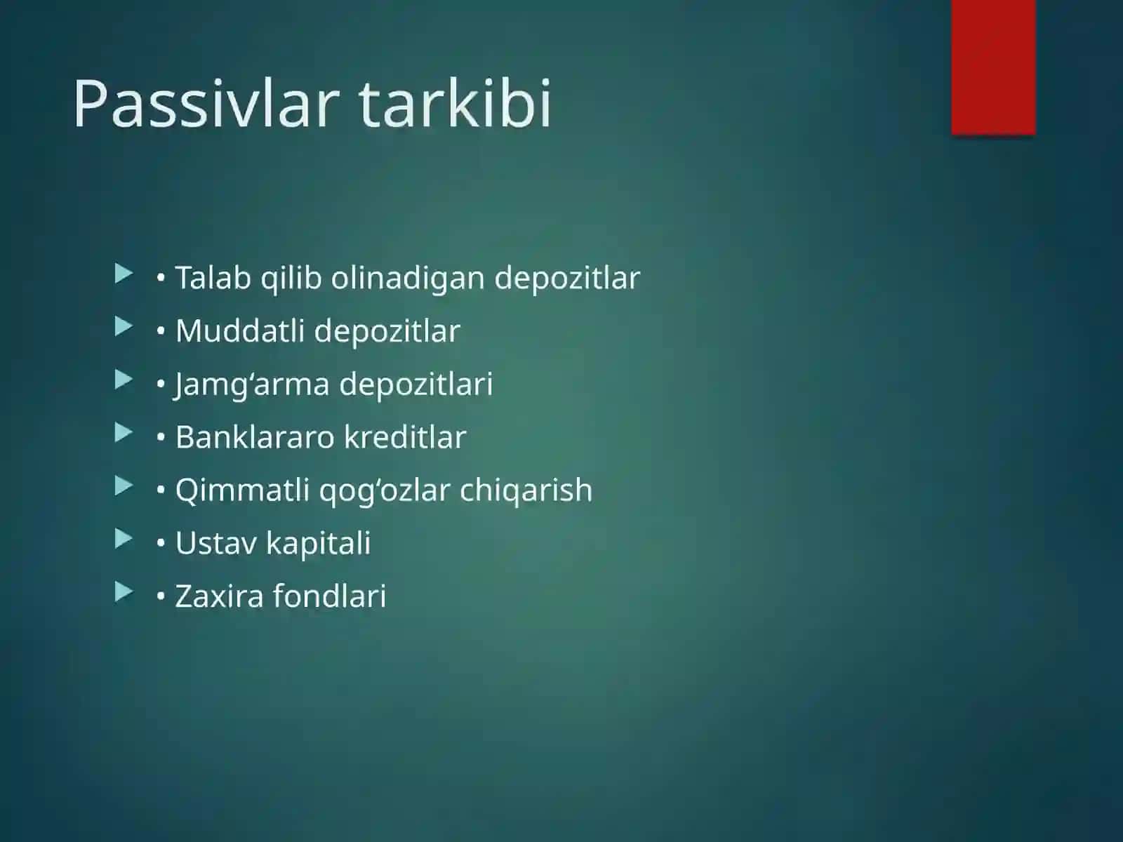 Banklarda passivlarni boshqarish strategiyasi 4