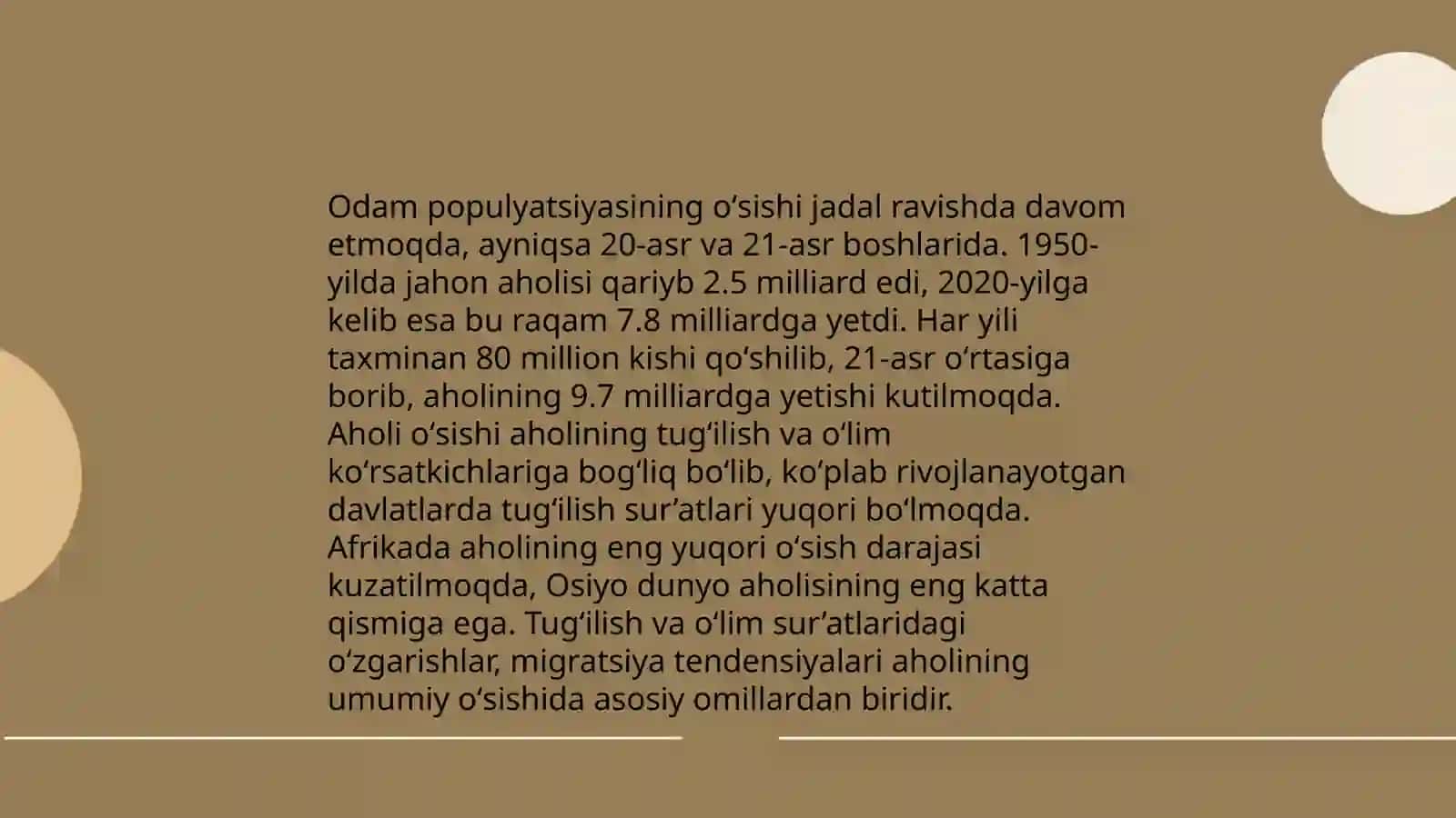 Odam populyatsiyasi haqida tushuncha. Demlar, izolyantlar 4