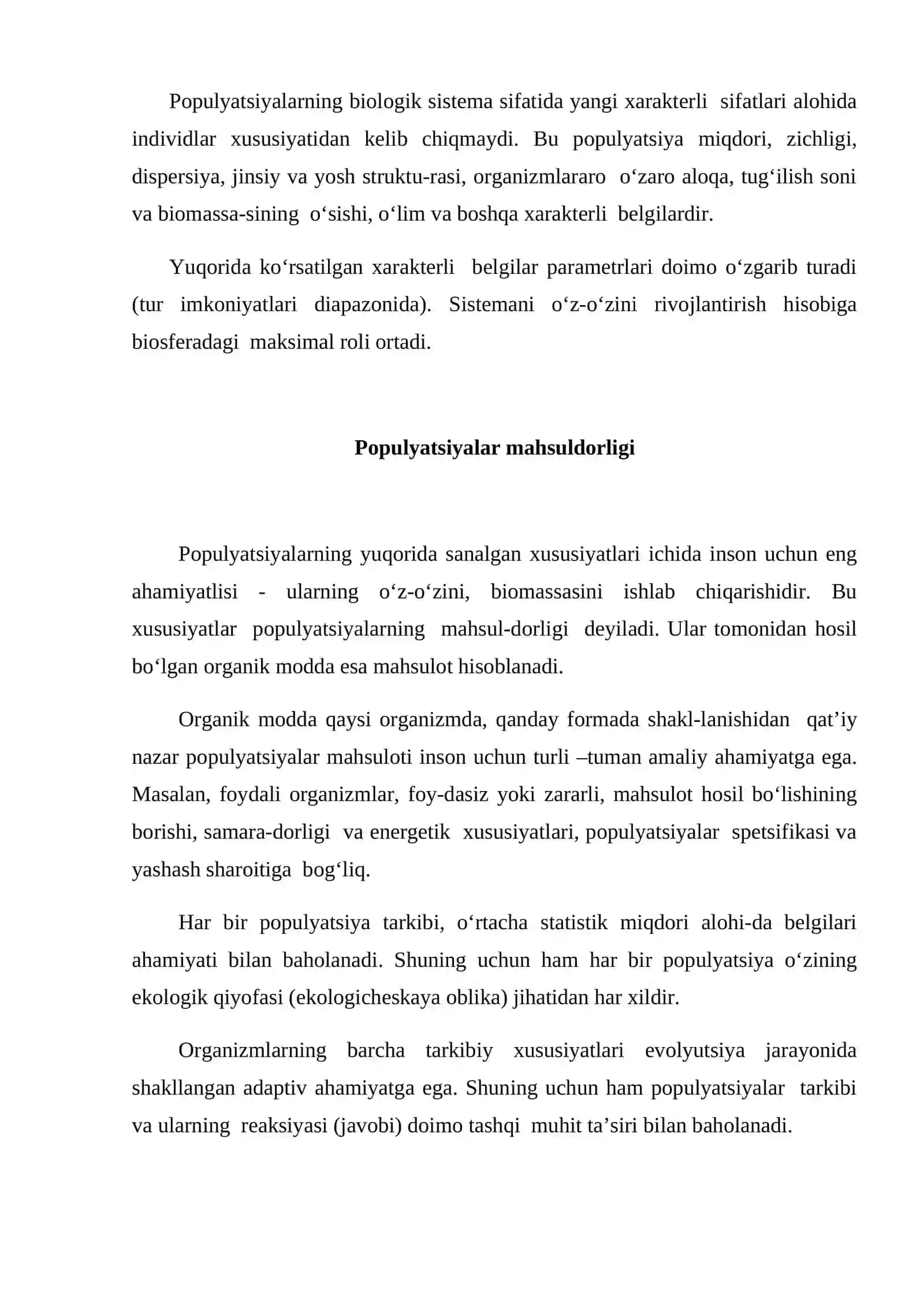 Hayvonlar populyatsiyalarining xulqiy tuzilmasi va ularning populyatsiyalarining ahamiyati 4