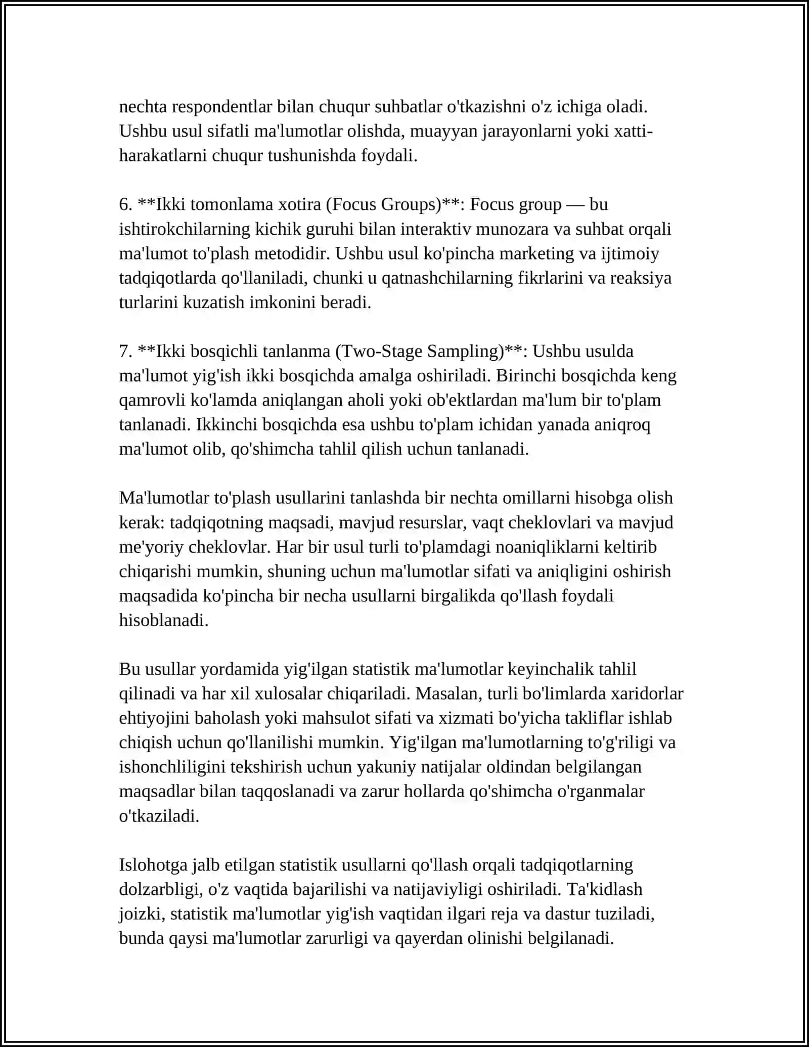 STATISTIK PREDMETLAR 4