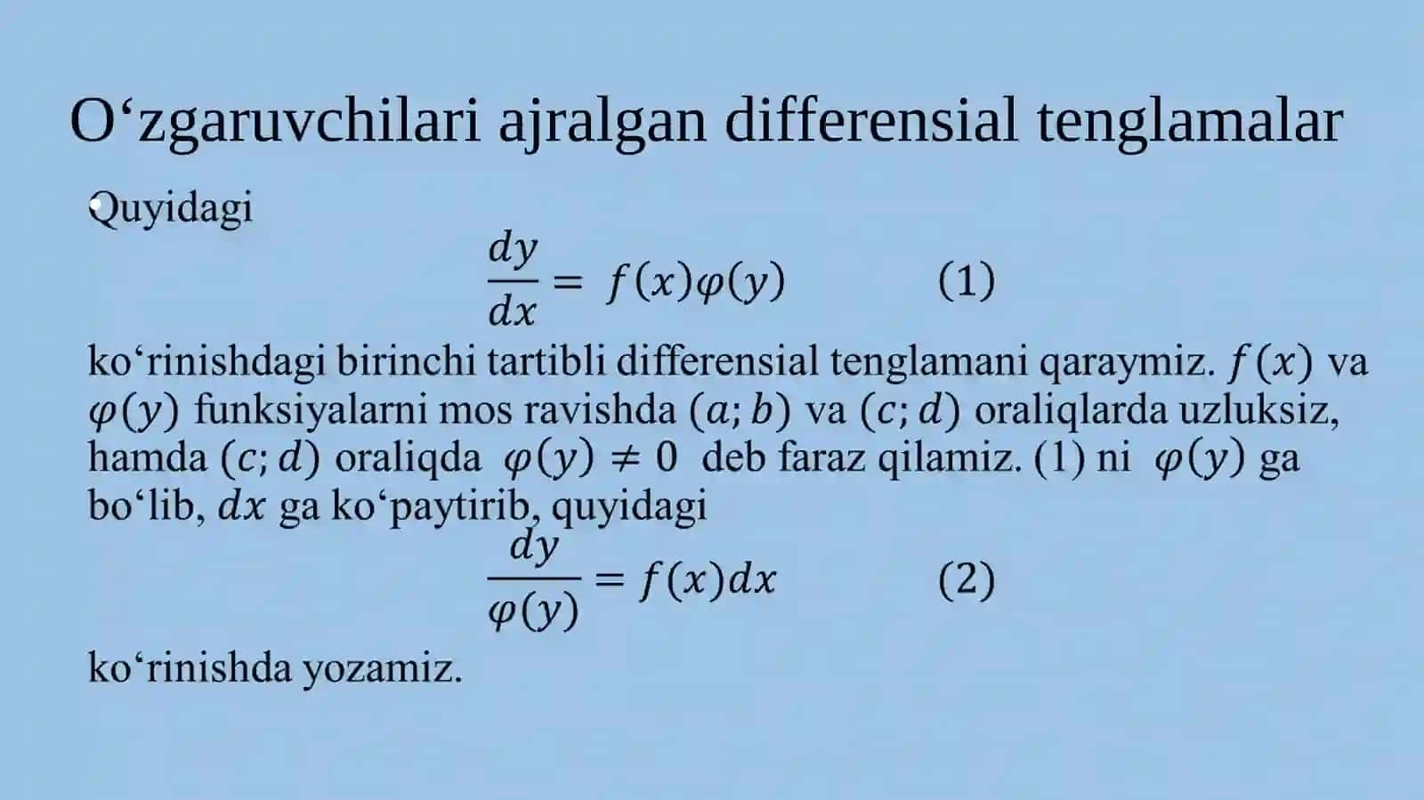 Bir jinsli differensial tenglamalar 4
