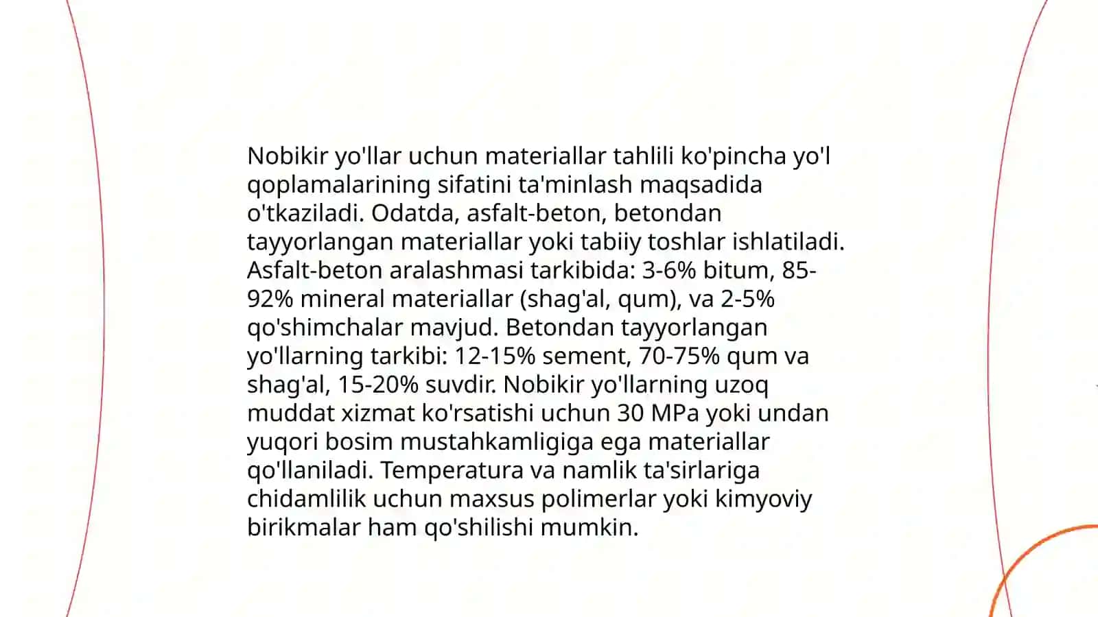 Nobikir yo'l to'shamalarini loyixalash tamoyillari 4