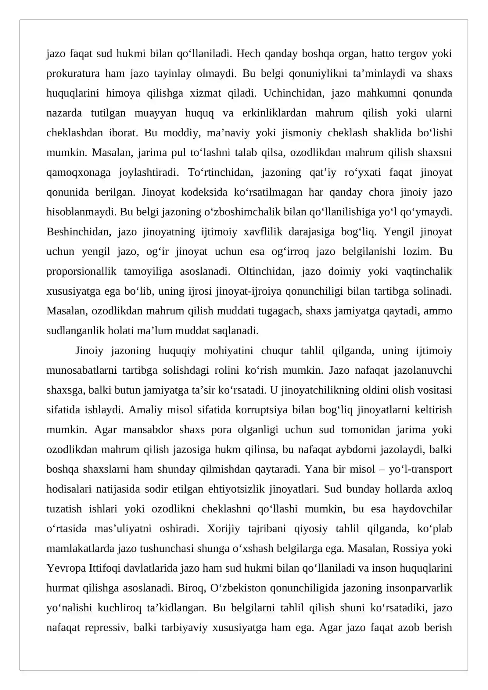 Jinoiy jazo tushunchasi va tizimi 4