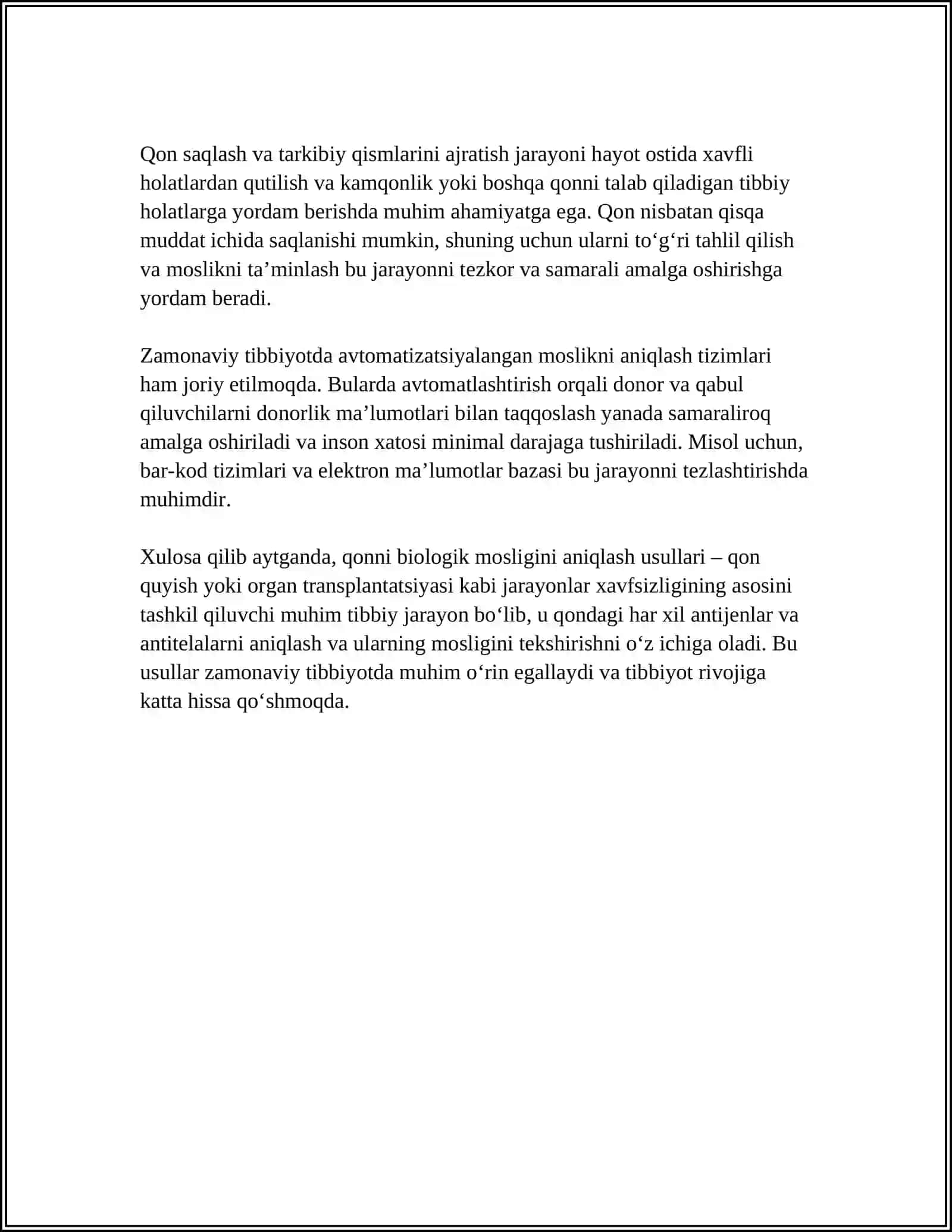 QONNI BIOLOGIK MOSLIGINI ANIQLASH TEXNIKASI 4